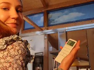 Rollo mit Fotodruck und Fernbedienung 