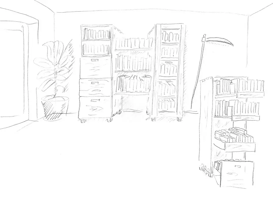 Sargmöbel als Bücherschrank 