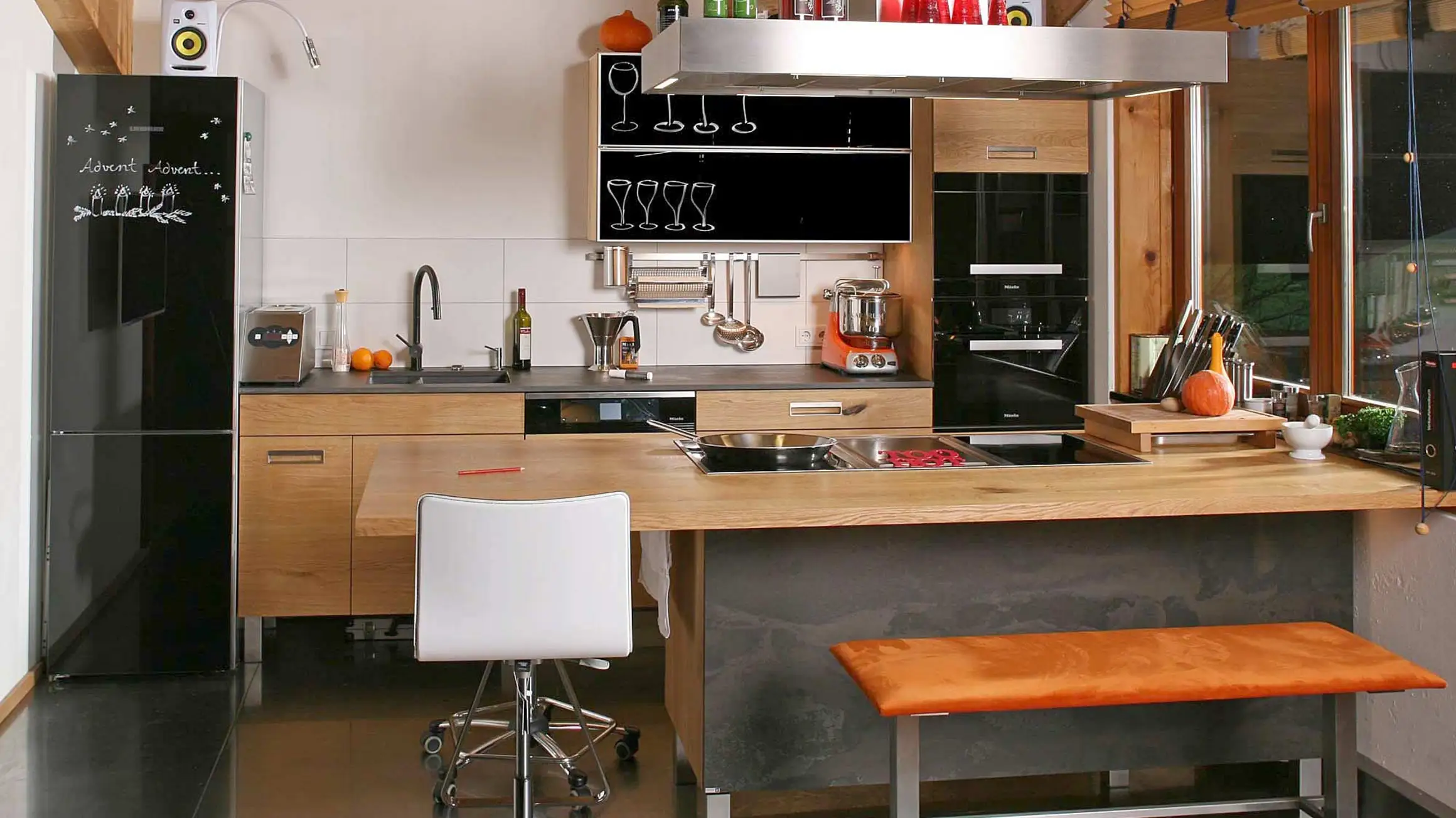 Eichen-Massivholzküche bemalbar 