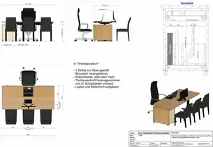 Höhenverstellbarer Esstisch in Schreibtischfunktion 