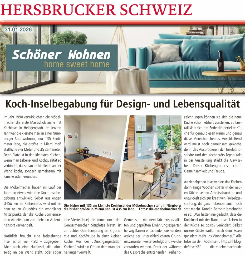 Kochinseln in der Presse Kochinseln in der Presse