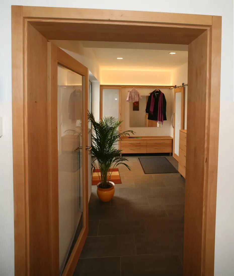 Massivholztür in Buche im Glasfüllung Massivholztür in Buche im Glasfüllung