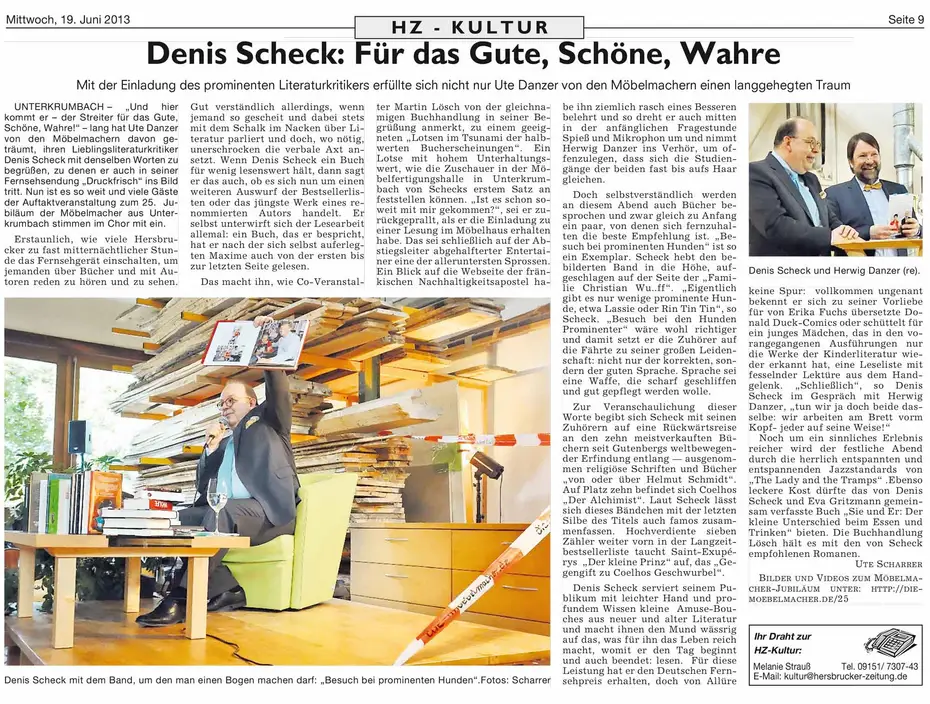 Denis Scheck bei den Möbelmachern 