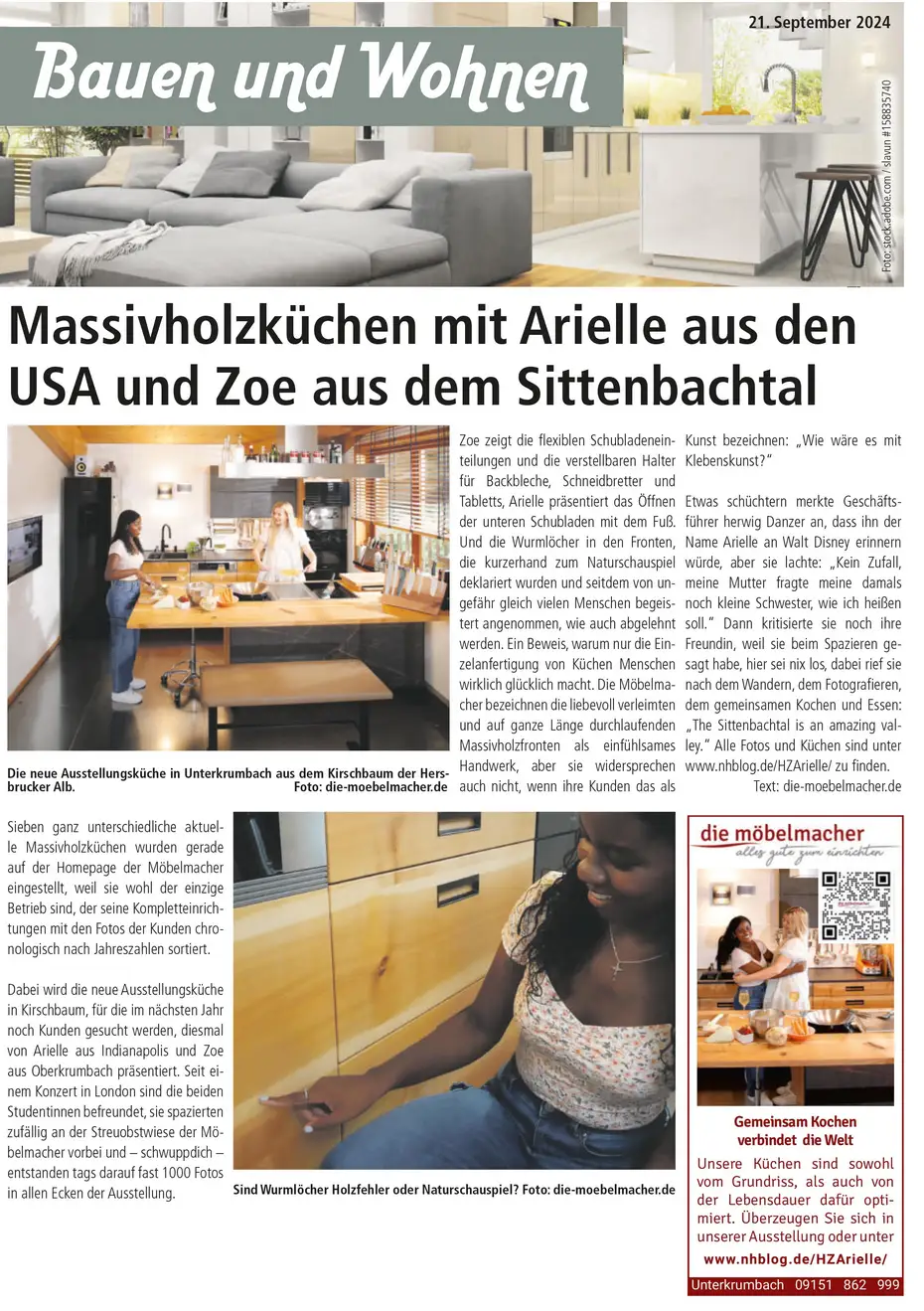 Zeitungsartikel über die Krischbaumküche Zeitungsartikel über die Krischbaumküche