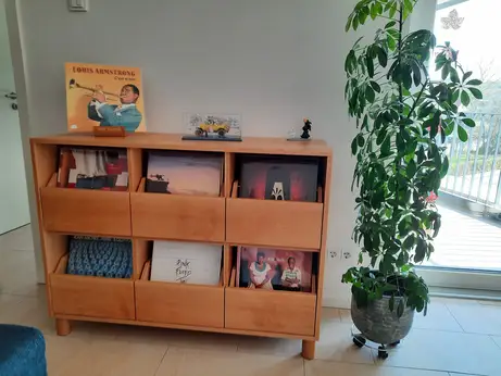 Spezialschrank zum Blättern von Schallplatten 