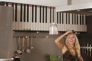 Massivholzküche in Thermobuche 