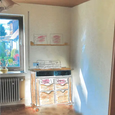 Schallplattenschrank aus Massivholz 