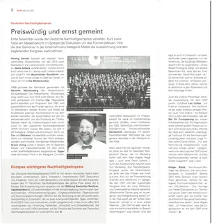 Bayerische Staatszeitung über den Nachhaltigkeitspreis der Möbelmacher 