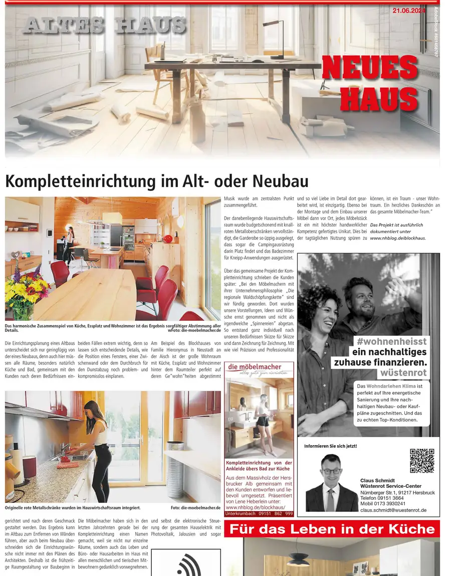 Blockhaus von Familie Hieronymus in der Zeitung 