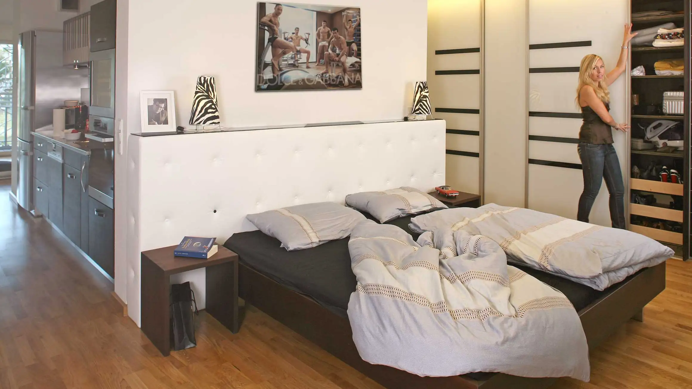 Massivholzbett aus Thermobuche