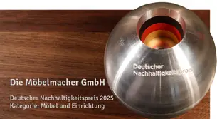 Die Edelstahlkugel als Symbol des Deutschen Nachhaltigkeitspreises Die Edelstahlkugel als Symbol des Deutschen Nachhaltigkeitspreises