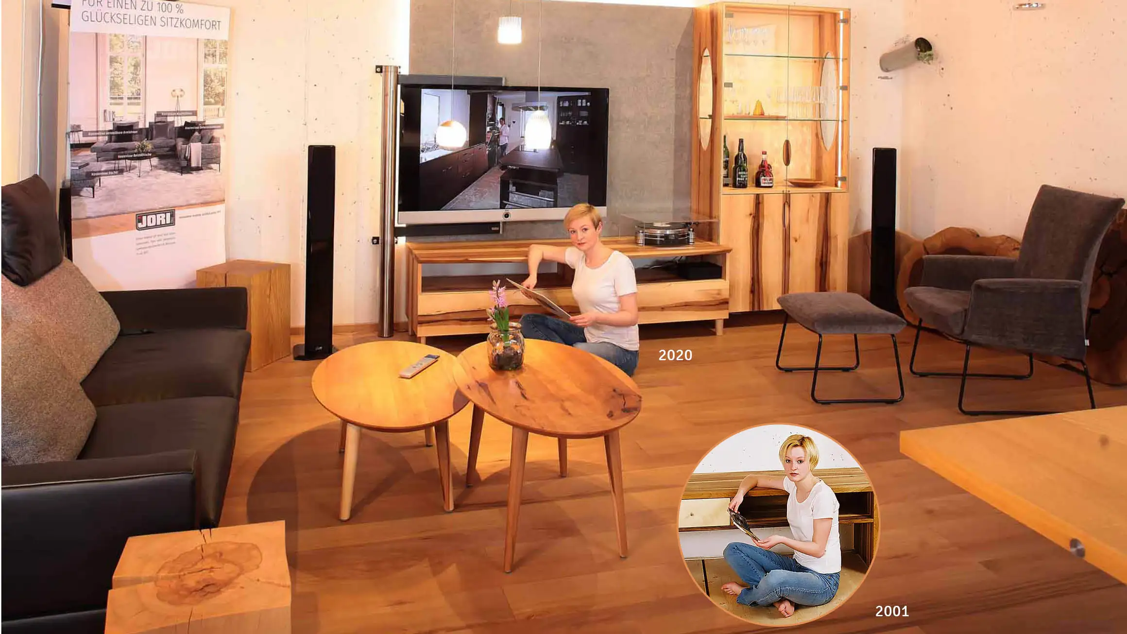 Massivholzwohnzimmer in Elsbeere Massivholzwohnzimmer in Elsbeere