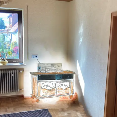 Massivholz-Schallplattenschrank 