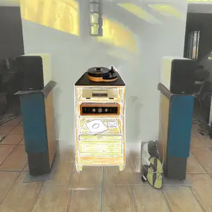 Hifimöbel mit Rollotür 