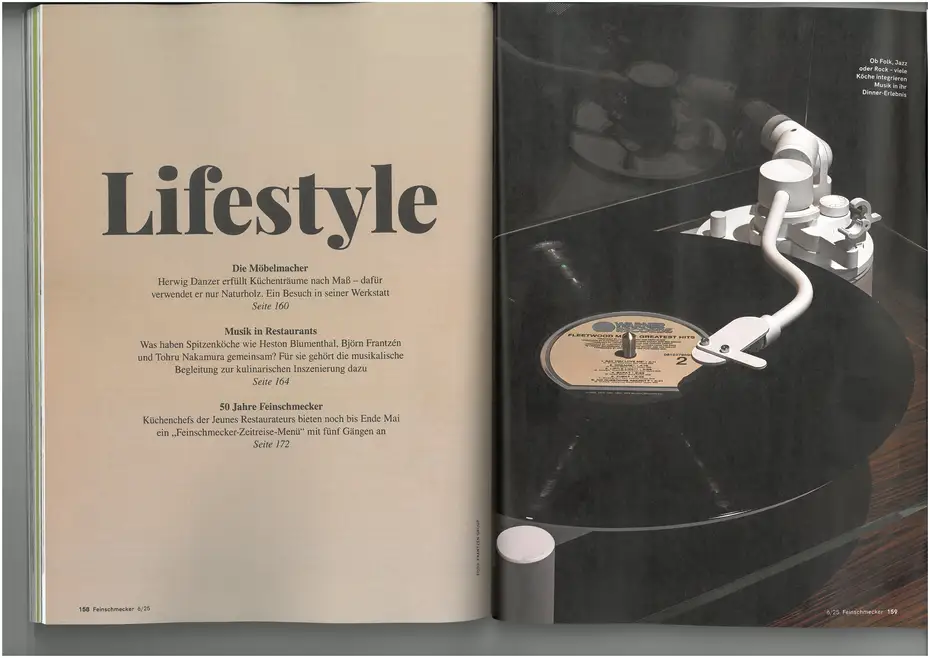 Im FEINSCHEMECKER zusammen mit Plattenspieler abgebildet, leider nicht unserem 