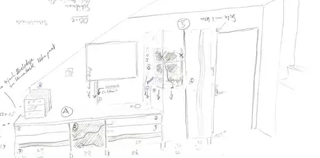 Massivholzwohnzimmer Entwurf