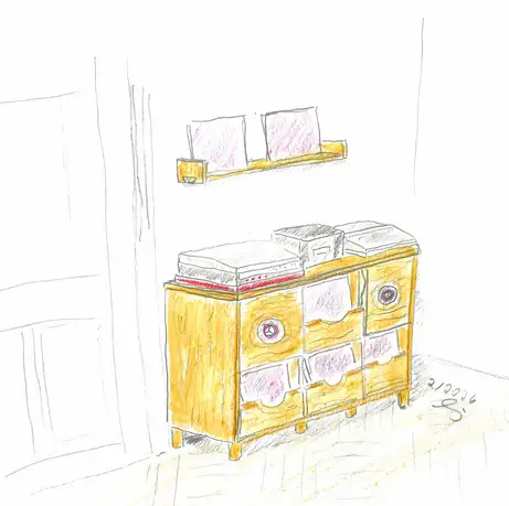 Schallplattensideboard in Eiche 