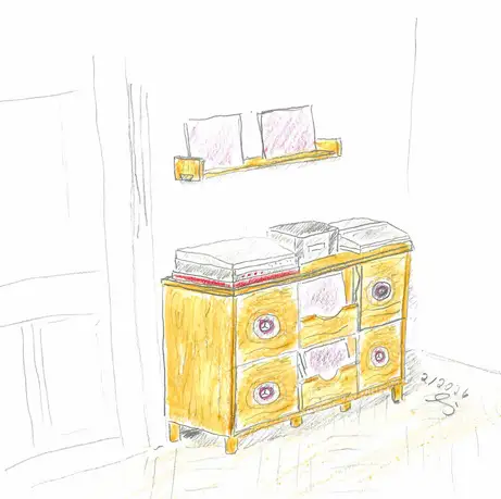 Schallplattensideboard in Eiche 