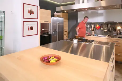 Küchenarbeitsplatte aus Edelstahl 