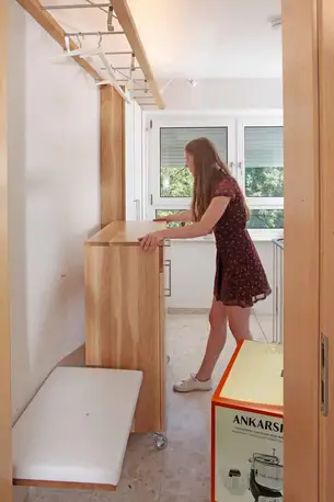 Eichengarderobe Massivholz Glas